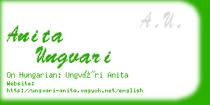 anita ungvari business card